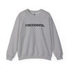 Raccoons unisex crewneck sweatshirt in heather gray — minimalist wildlife sweatshirt supporting no-kill animal rescues