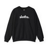 Sloths unisex crewneck sweatshirt in black — minimalist wildlife sweatshirt supporting no-kill animal rescues
