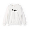 Foxes unisex crewneck sweatshirt in white — minimalist wildlife sweatshirt supporting no-kill animal rescues