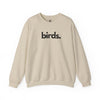 Birds unisex crewneck sweatshirt in sand — minimalist wildlife sweatshirt supporting no-kill animal rescues
