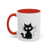 Abe the Black Cat Ceramic Coffee Mug Mugs 11oz Red gifts for animal lovers supporting animal rescues
