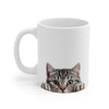 Peeking American Shorthair White Ceramic Cat Coffee Mug 11 oz Mugs gifts for animal lovers supporting animal rescues