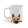 Peeking Cairn Terrier Puppy White Ceramic Dog Mug 11 oz Mugs gifts for animal lovers supporting animal rescues