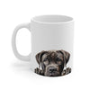 Peeking Cane Corso Puppy White Ceramic Dog Mug 11 oz Mugs gifts for animal lovers supporting animal rescues