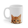 Peeking Manx White Ceramic Cat Coffee Mug 11 oz Mugs gifts for animal lovers supporting animal rescues