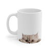 Peeking Persian White Ceramic Cat Coffee Mug 11 oz Mugs gifts for animal lovers supporting animal rescues