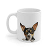 Peeking Rat Terrier Puppy White Ceramic Dog Mug 11 oz Mugs gifts for animal lovers supporting animal rescues