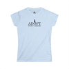 Adopt Don't Shop Black Cat Women's Softstyle Tee T-Shirts Light Blue gifts for animal lovers supporting animal rescues