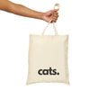 CATS, PERIOD. Cotton Canvas Statement Tote Bag Tote Bags Natural 15" x 16" gifts for animal lovers supporting animal rescues