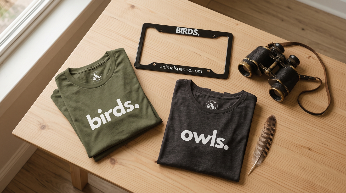 Bird lover gift ideas displayed on a wooden table