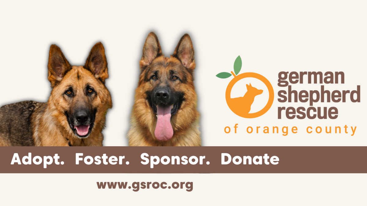 German Shepherd Rescue of Orange County banner, a Newport Beach, California breed-specific rescue nonprofit