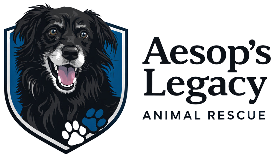 Aesop's Legacy Animal Rescue logo, a Los Angeles, California dog and cat rescue nonprofit