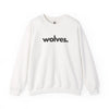 Wolves unisex crewneck sweatshirt in white — minimalist wildlife sweatshirt supporting no-kill animal rescues