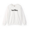 Turtles unisex crewneck sweatshirt in white — minimalist ocean-lover sweatshirt supporting no-kill animal rescues
