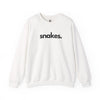 Snakes unisex crewneck sweatshirt in white — minimalist reptile-lover sweatshirt supporting no-kill animal rescues