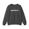Capybaras unisex crewneck sweatshirt in dark heather gray — minimalist wildlife sweatshirt supporting no-kill animal rescues