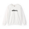 Otters unisex crewneck sweatshirt in white — minimalist wildlife sweatshirt supporting no-kill animal rescues