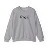 Frogs unisex crewneck sweatshirt in heather gray — minimalist wildlife sweatshirt supporting no-kill animal rescues