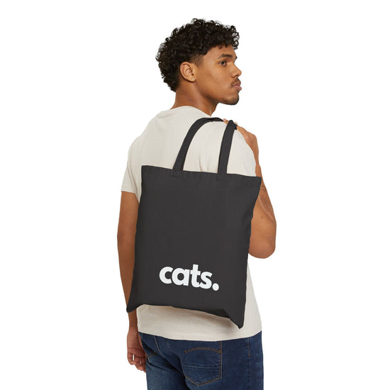 CATS, PERIOD. Cotton Canvas Statement Tote Bag