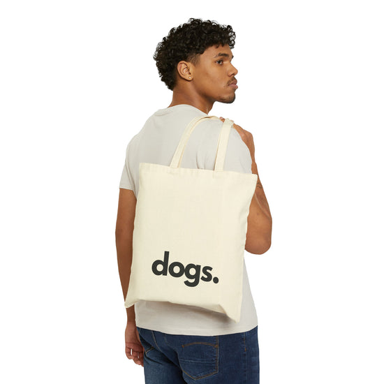 DOGS, PERIOD. Cotton Canvas Statement Tote Bag