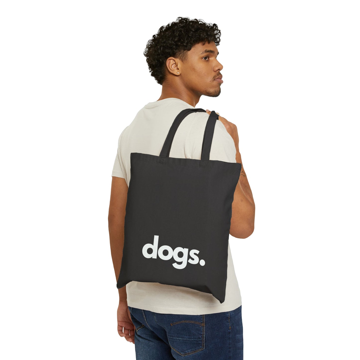 DOGS, PERIOD. Cotton Canvas Statement Tote Bag