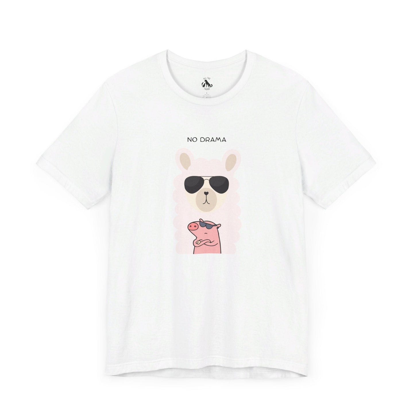 NO DRAMA Llama and Pig Unisex Tee