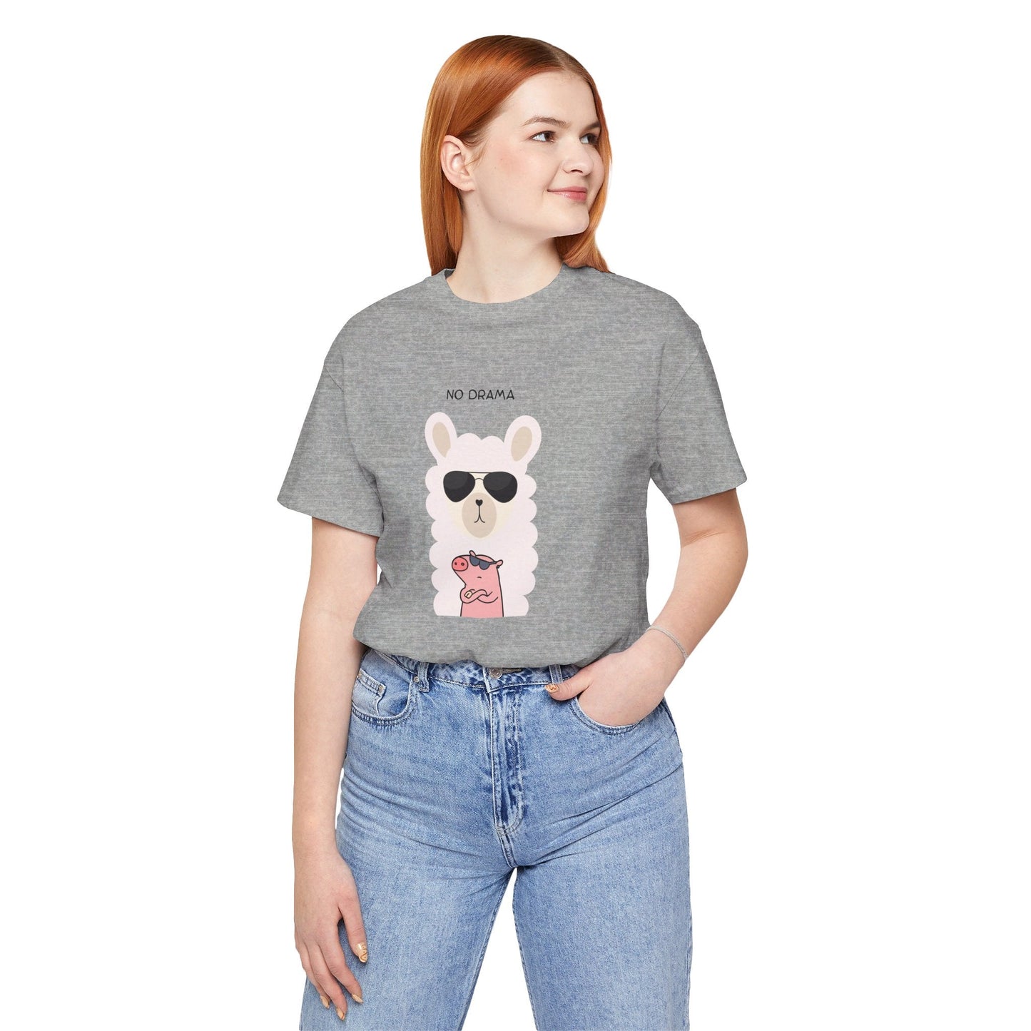 NO DRAMA Llama and Pig Unisex Tee