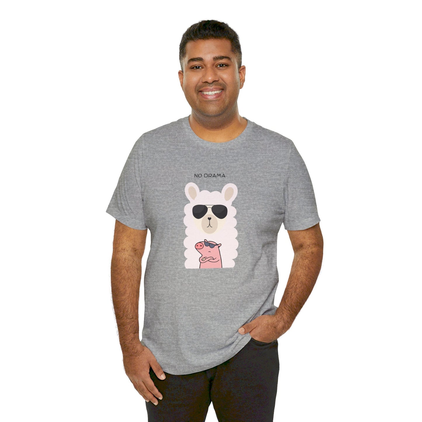 NO DRAMA Llama and Pig Unisex Tee