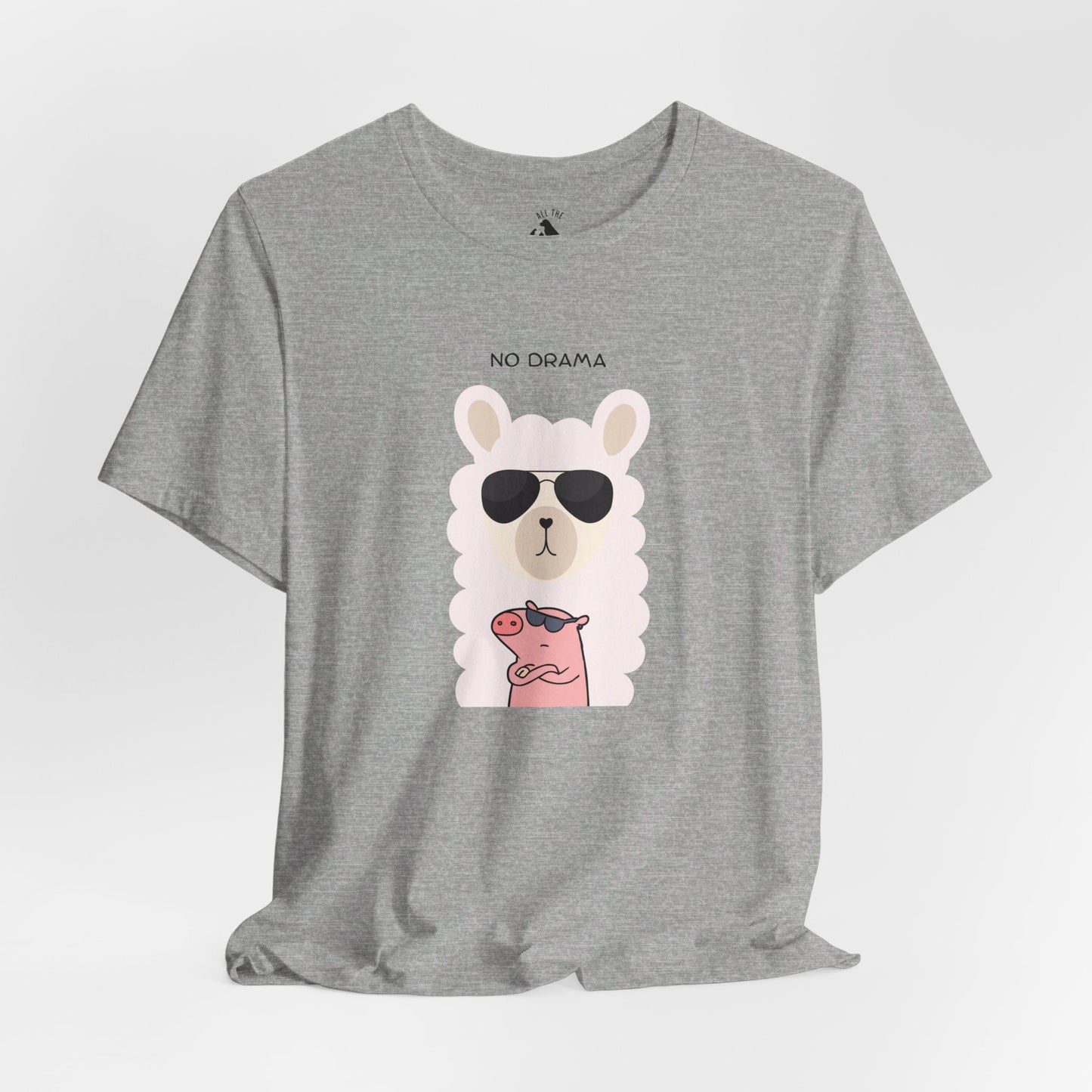 NO DRAMA Llama and Pig Unisex Tee