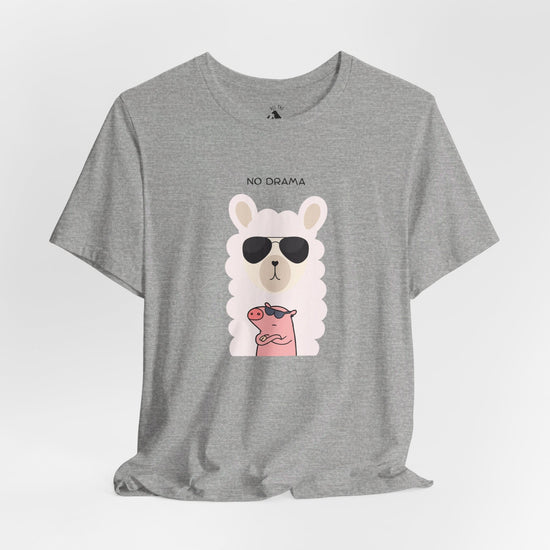 NO DRAMA Llama and Pig Unisex Tee