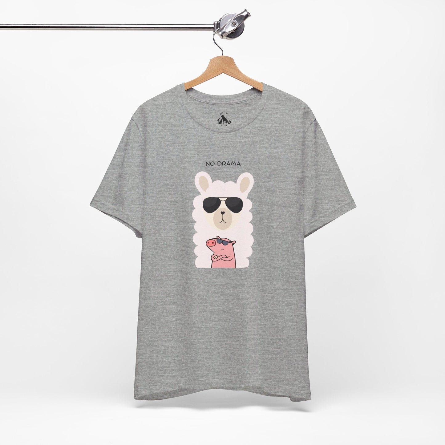 NO DRAMA Llama and Pig Unisex Tee