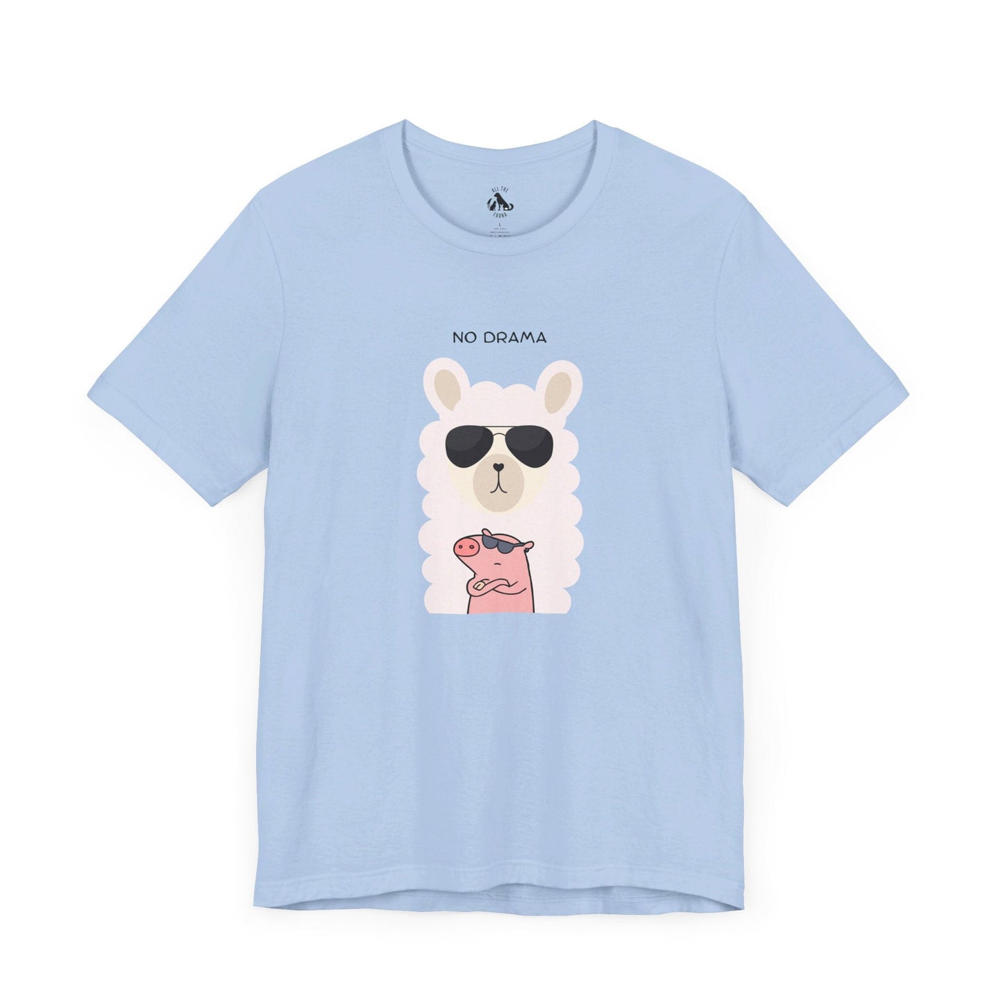 NO DRAMA Llama and Pig Unisex Tee