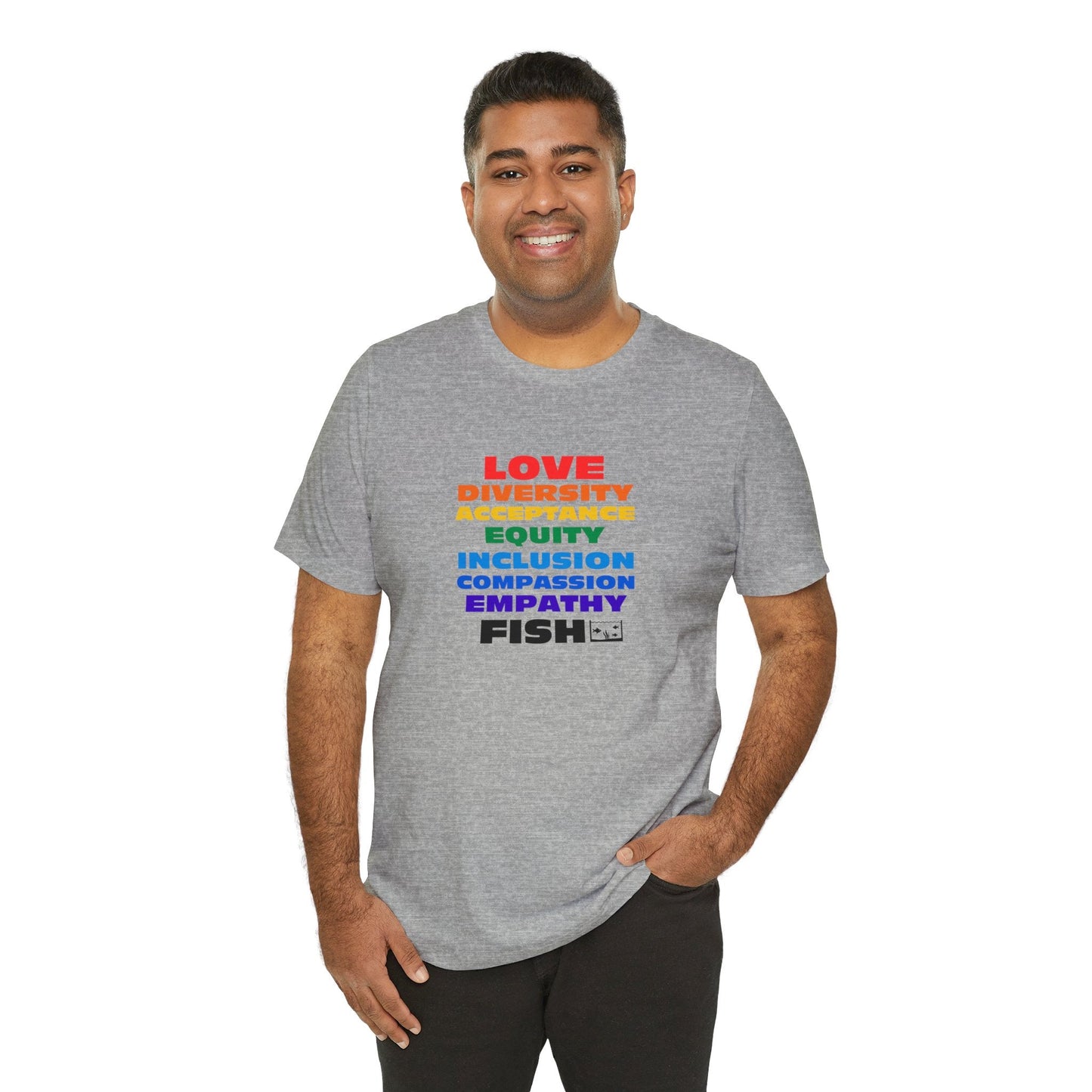 PRIDE LOVE AND FISH Unisex Tee