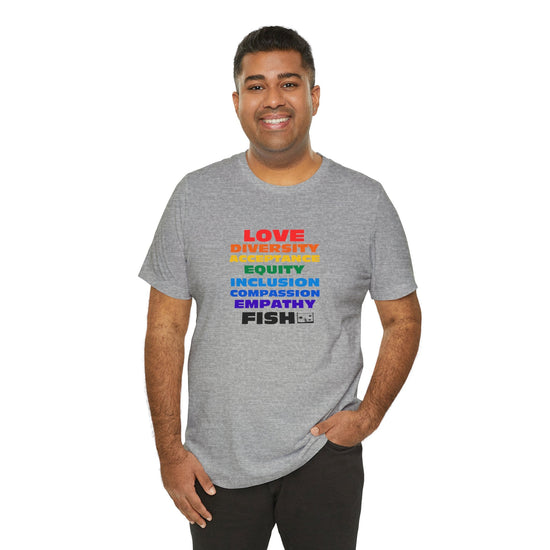 PRIDE LOVE AND FISH Unisex Tee