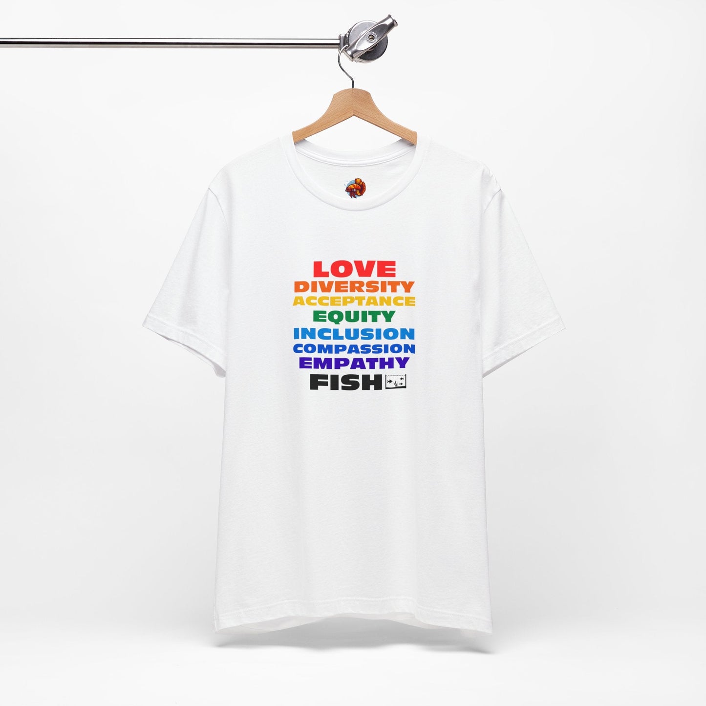 PRIDE LOVE AND FISH Unisex Tee