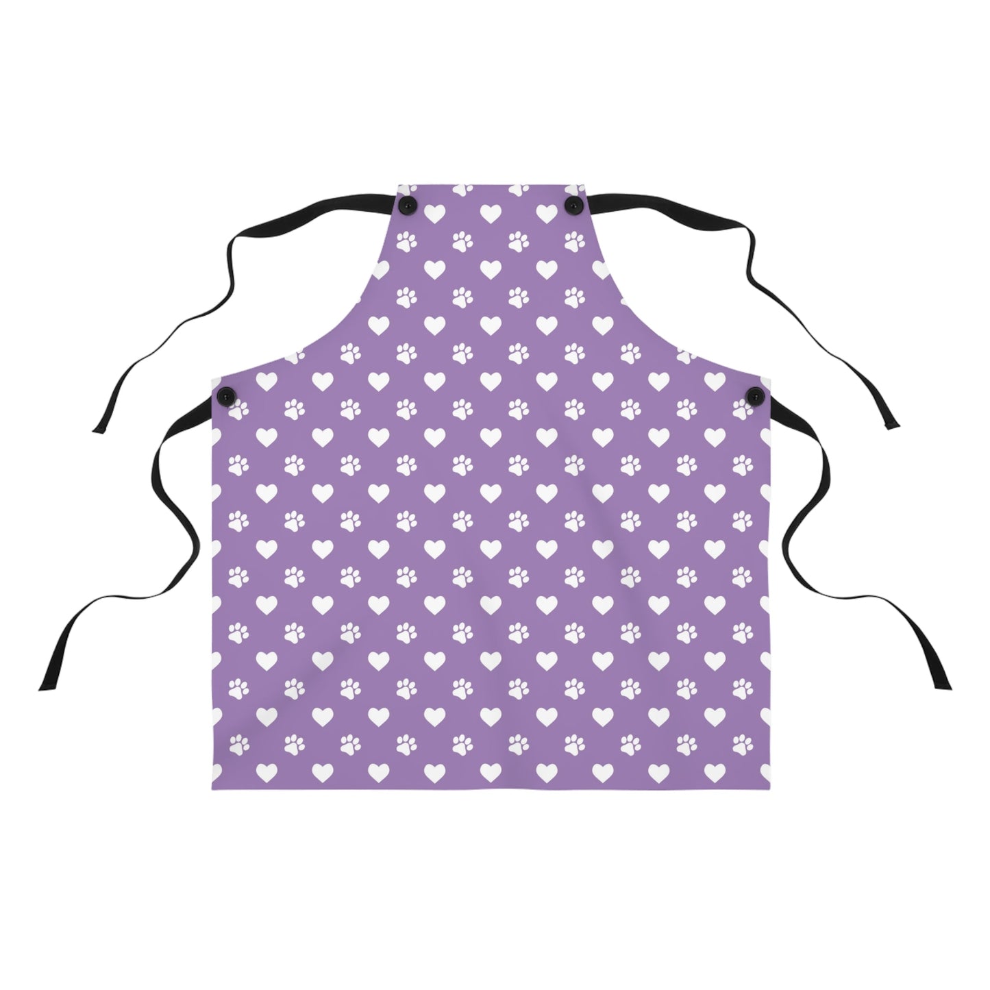 Paw & Hearts Print Poly Twill Apron