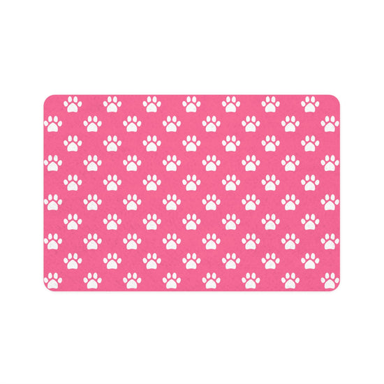 Paw Print Pet Food Mat Hot Pink