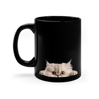 Peeking Cat Black Ceramic Mug 11 oz - Persian