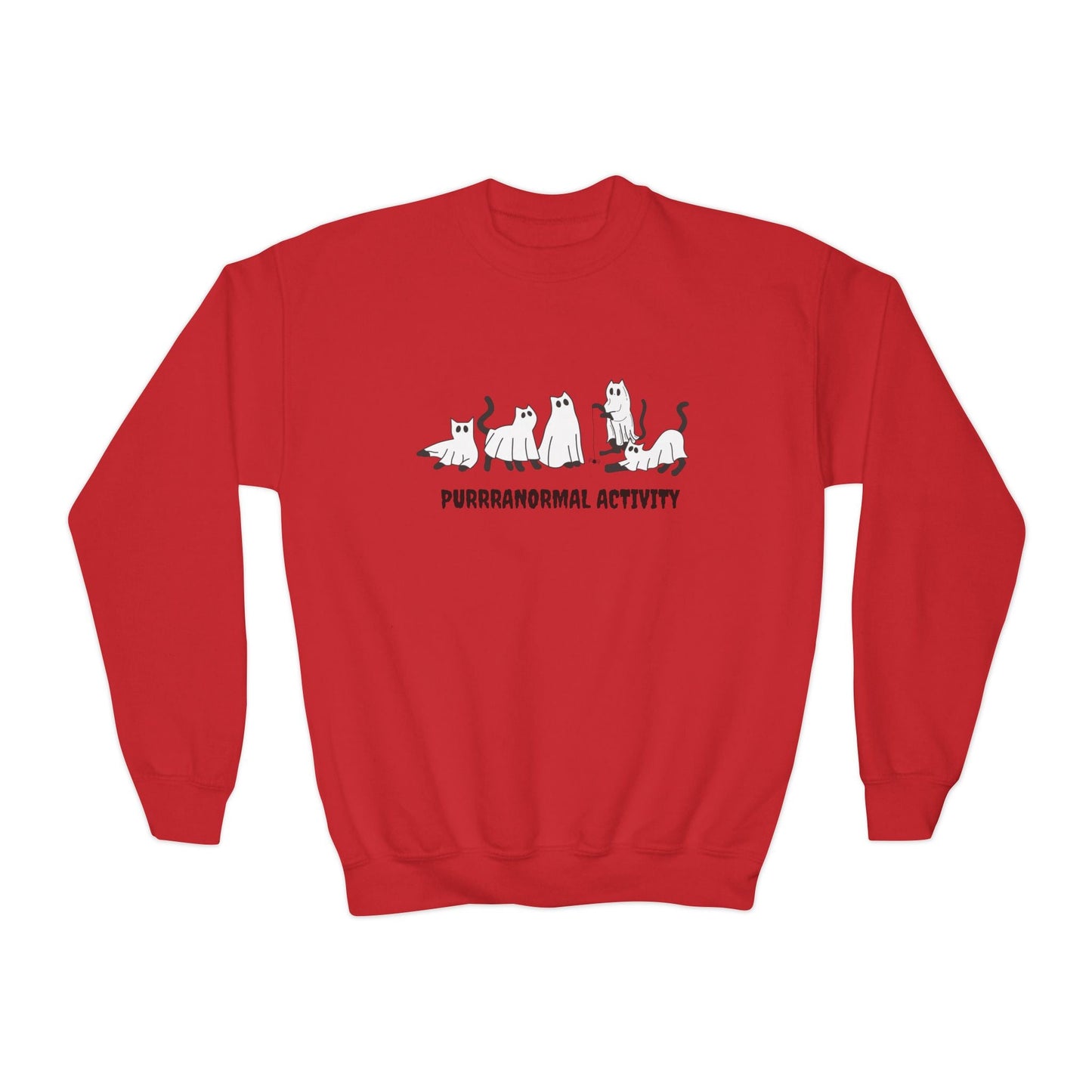 Purrranormal Activity Youth Crewneck Halloween Sweatshirt