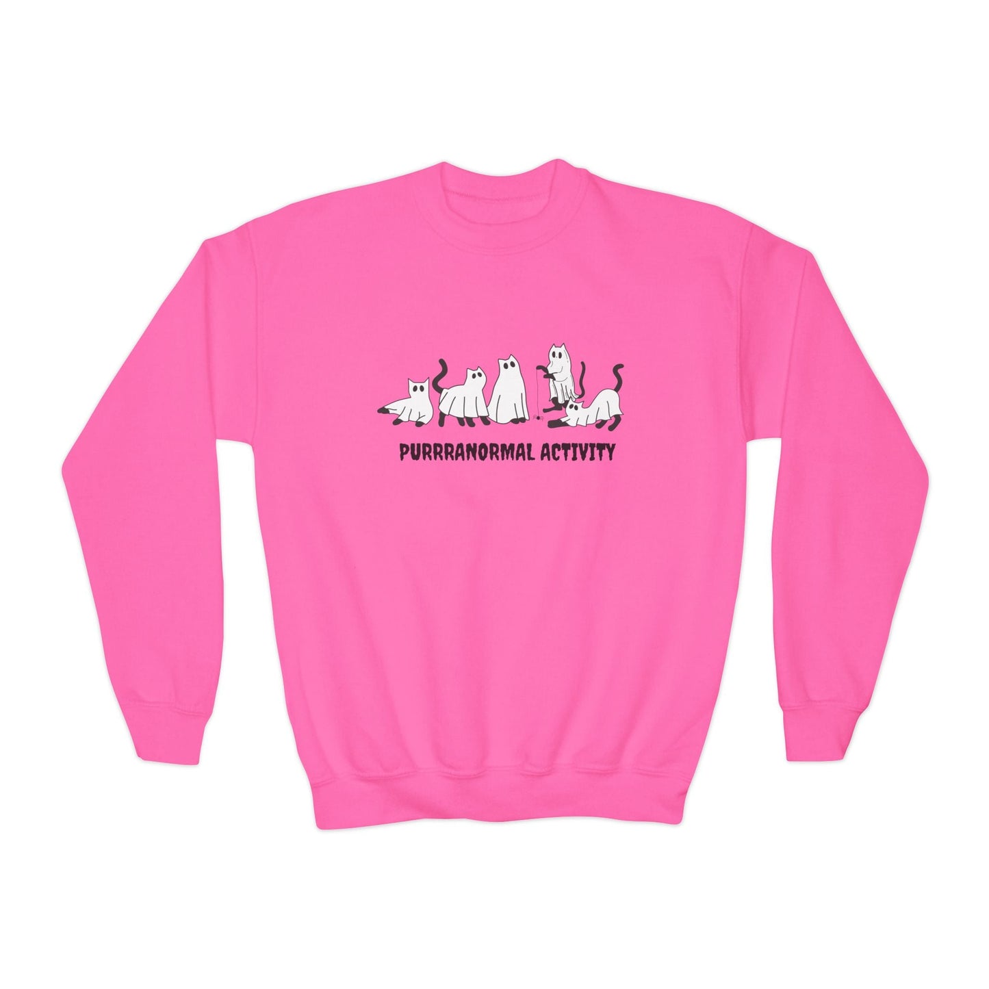 Purrranormal Activity Youth Crewneck Halloween Sweatshirt