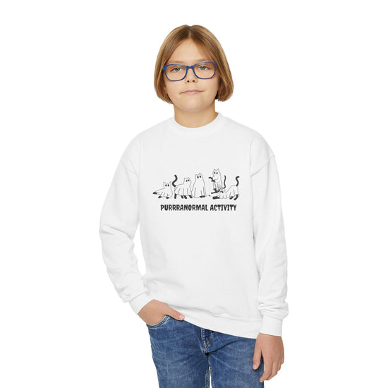 Purrranormal Activity Youth Crewneck Halloween Sweatshirt