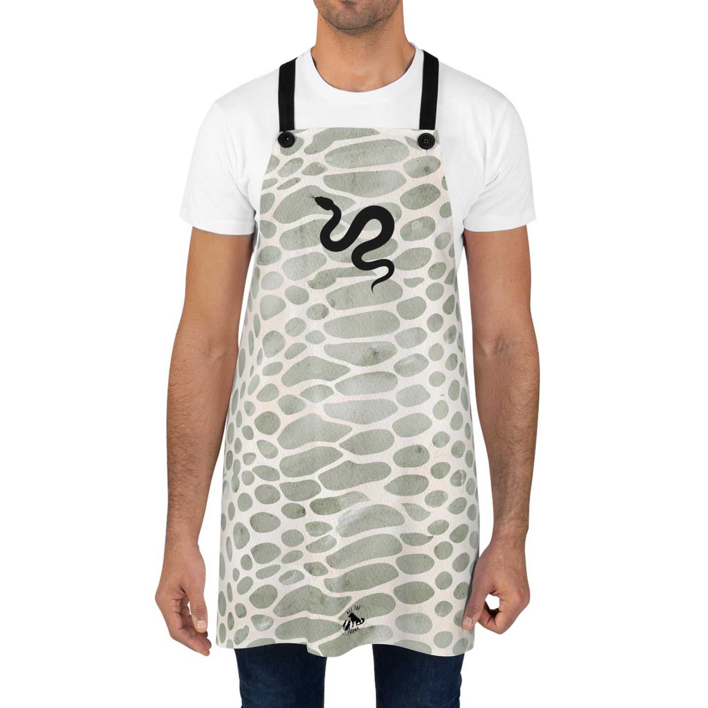 Snake Print Poly Twill Apron