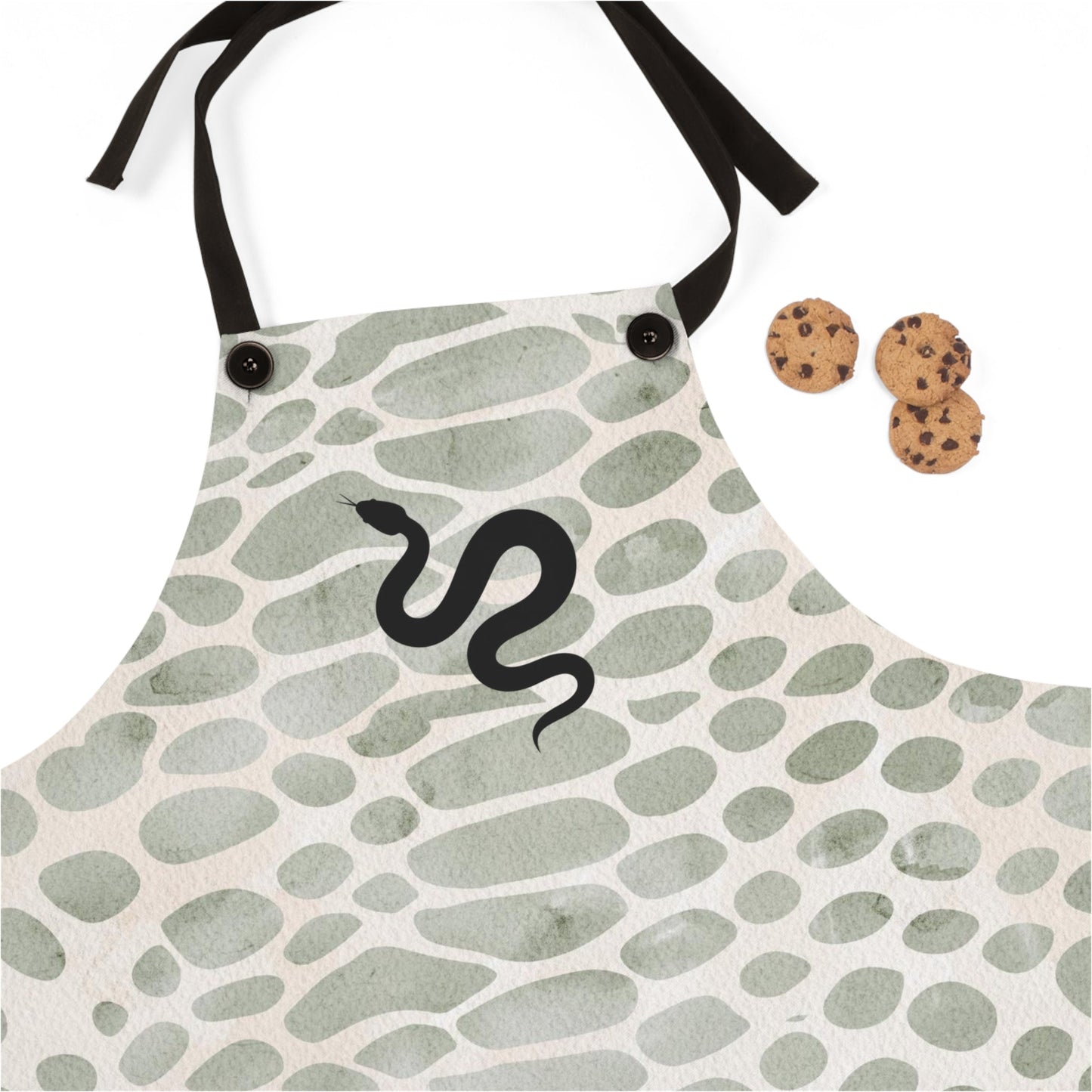 Snake Print Poly Twill Apron