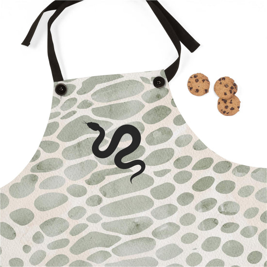 Snake Print Poly Twill Apron