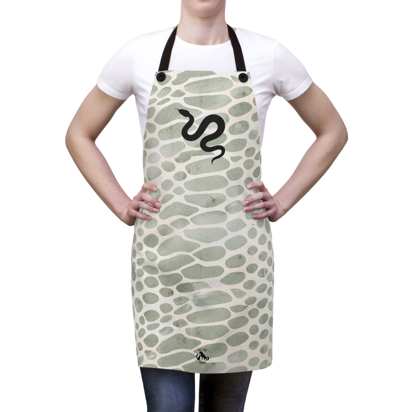 Snake Print Poly Twill Apron