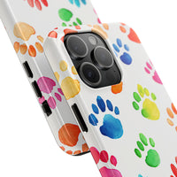Watercolor Paw Print Tough iPhone Case