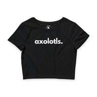 Axolotls crop tee in black — Women's wildlife apparel by Animals, Period