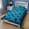 Paw Print Velveteen Plush Blanket - Turquoise Bedding 60" × 80" gifts for animal lovers supporting animal rescues