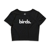 Birds crop tee in black — Women's wildlife apparel by Animals, Period