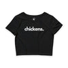 Chickens crop tee in black — Women's farm animal apparel by Animals, Period